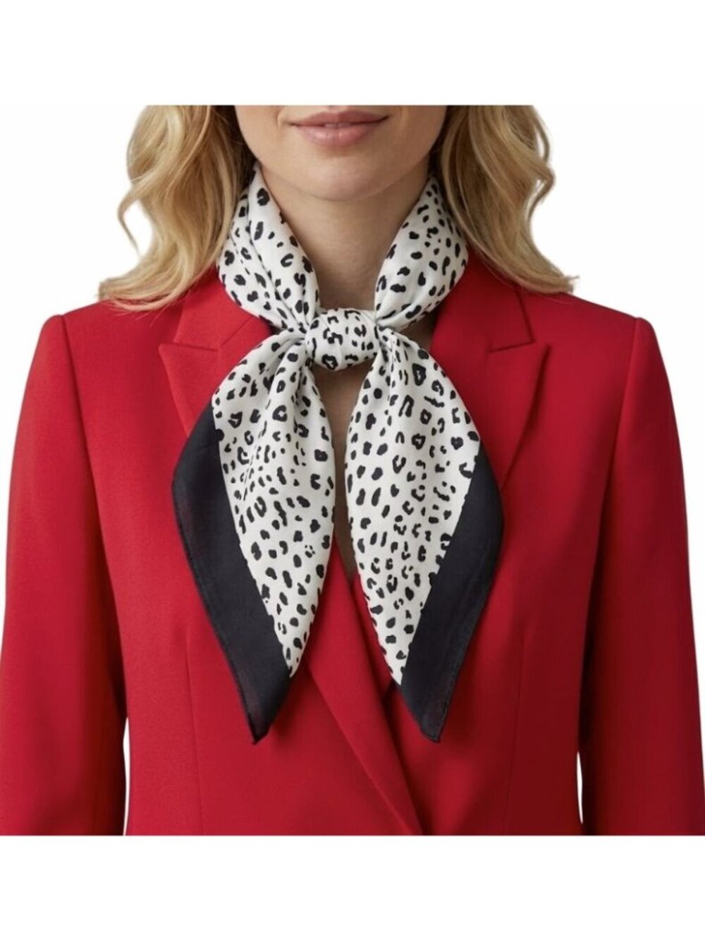⭐Elegant Bandana Square Scarf Silky Satin Soft White Black leopard Animal Print